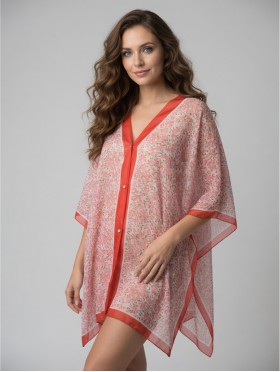 Reversible Pearl Chiffon Top with Floral Print